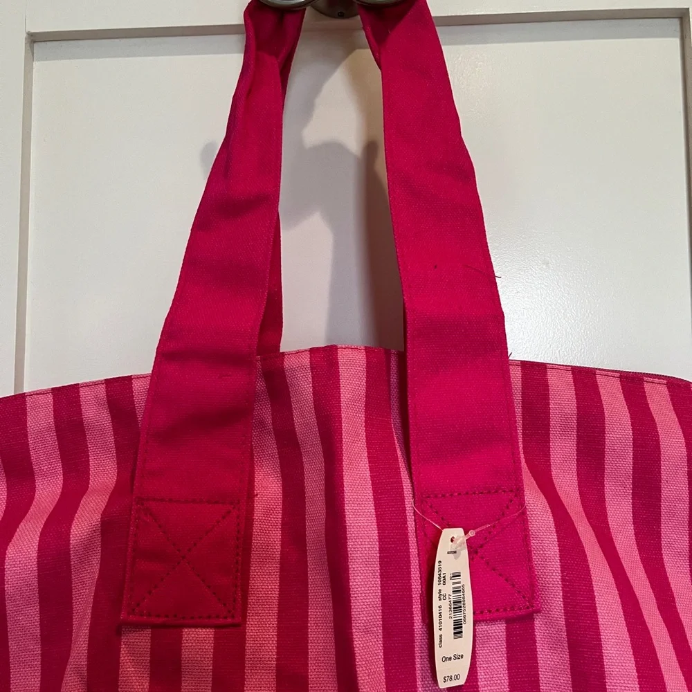 Victoria's Secret Pink Striped Tote Bag with Bold Design - Picture 3 of 8